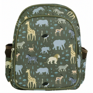 Kids Savanna Backpack in angle view, featuring vibrant colors and playful design for toddlers and young children.