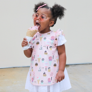 Pink Ice Cream Flutter Bapron