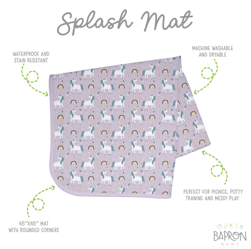 Waterproof Splash Mat - Unicorn Wishes