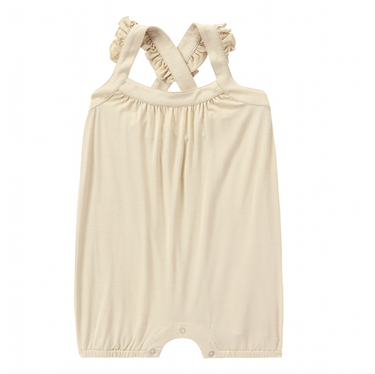 Bamboo Short Romper With Ruffle Detail