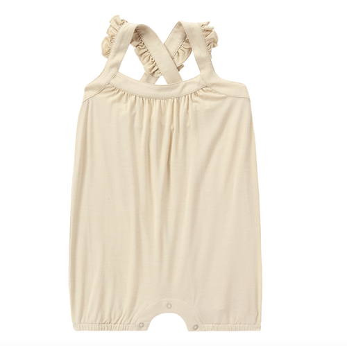 Bamboo Short Romper With Ruffle Detail