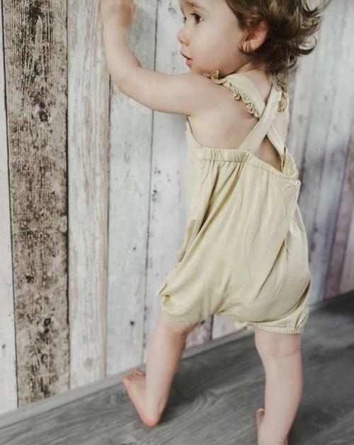 Bamboo Short Romper With Ruffle Detail