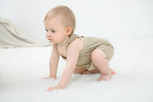 Bamboo Short Romper With Ruffle Detail