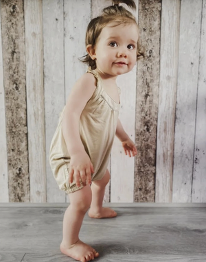 Bamboo Short Romper With Ruffle Detail