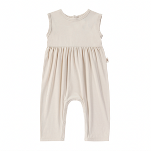 Bamboo Sleveless Romper With Button Detail
