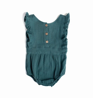 Backless Romper - Peacock