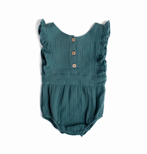 Backless Romper - Peacock