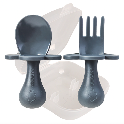 Toddler Fork & Spoon Set - Gray Dream