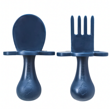Toddler Fork & Spoon Set - You Drive Me Navy