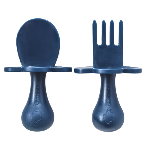Toddler Fork & Spoon Set - You Drive Me Navy