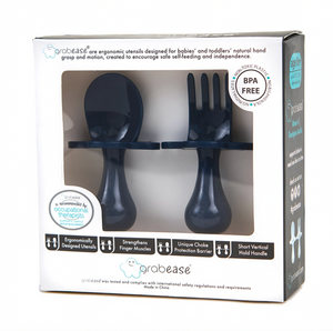 Toddler Fork & Spoon Set - You Drive Me Navy