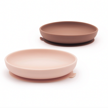 Kids Silicone Suction Plate Set - Blush/Terracotta