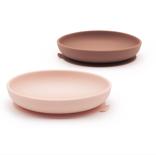 Kids Silicone Suction Plate Set - Blush/Terracotta
