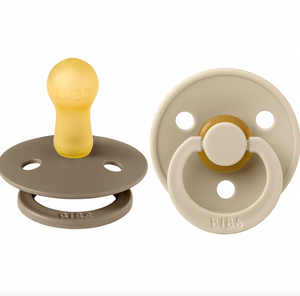 Latex Colour Pacifier - Size 1 (2-Pack) Dark Oak/Vanilla
