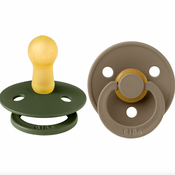 Latex Colour Pacifier - Size 1 (2-Pack) Green/Dark Oak