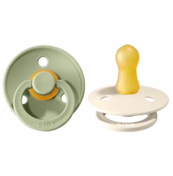 Latex Colour Pacifier - Size 2 (2-Pack) Sage/Ivory