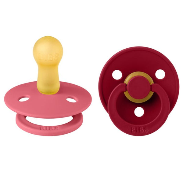 Latex Colour Pacifier - Size 2 (2-Pack) Coral/Ruby