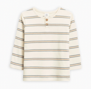 Reef Long-Sleeve Henley - Oak Stripe/Harbor