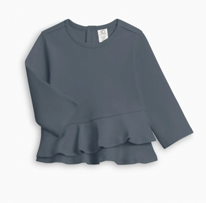 Edith Ruffle Hem Top - Harbor