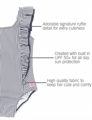 Navy Stripe Waterfall One Piece