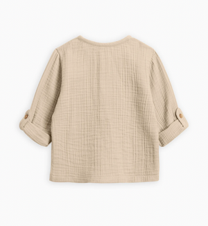 Muslin Croix Convertible Long Sleeve Top - Clay