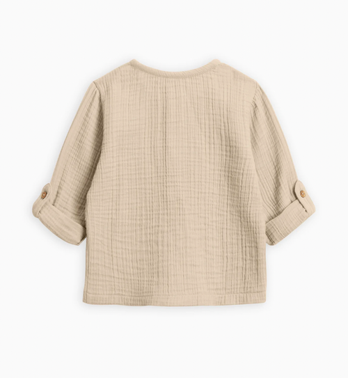 Muslin Croix Convertible Long Sleeve Top - Clay