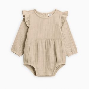 Muslin Isla Bubble Romper - Clay