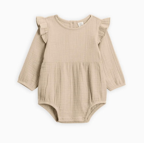 Muslin Isla Bubble Romper - Clay