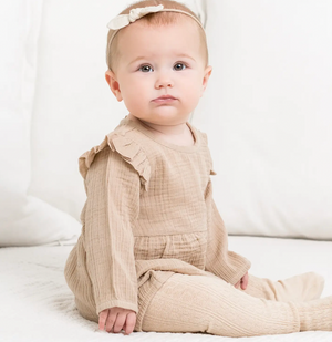 Muslin Isla Bubble Romper - Clay