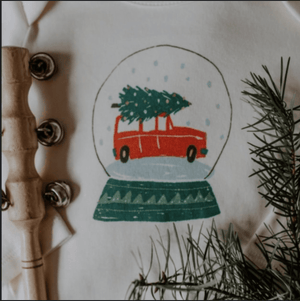 long sleeve graphic bodysuit | snow globe