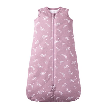 100% Organic Cotton 2.5tog Sleep Sack in Mauve Feather for cozy baby sleep - Swaddles & Baby Blankets.