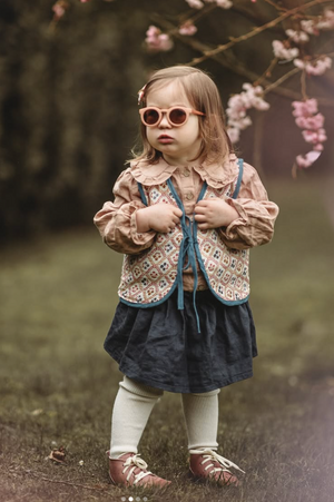 Classic sustainable baby sunglasses, plant-based, bendable, polarized for ages 0-2, shown at angle 3.