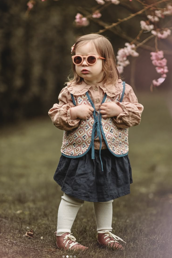 Classic sustainable baby sunglasses, plant-based, bendable, polarized for ages 0-2, shown at angle 3.