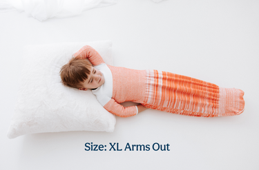 Orange Arms Out™ Long Sleeve Sleep Sack for babies, featuring a cozy design in vibrant orange for comfortable sleep.
