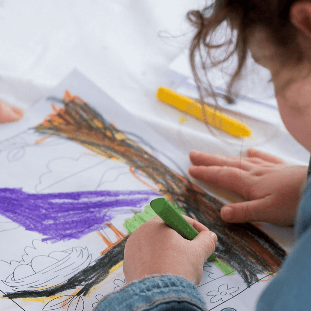 Triangle Non-Toxic Beeswax Crayons in vibrant colors for safe and creative playtime for babies and toddlers.