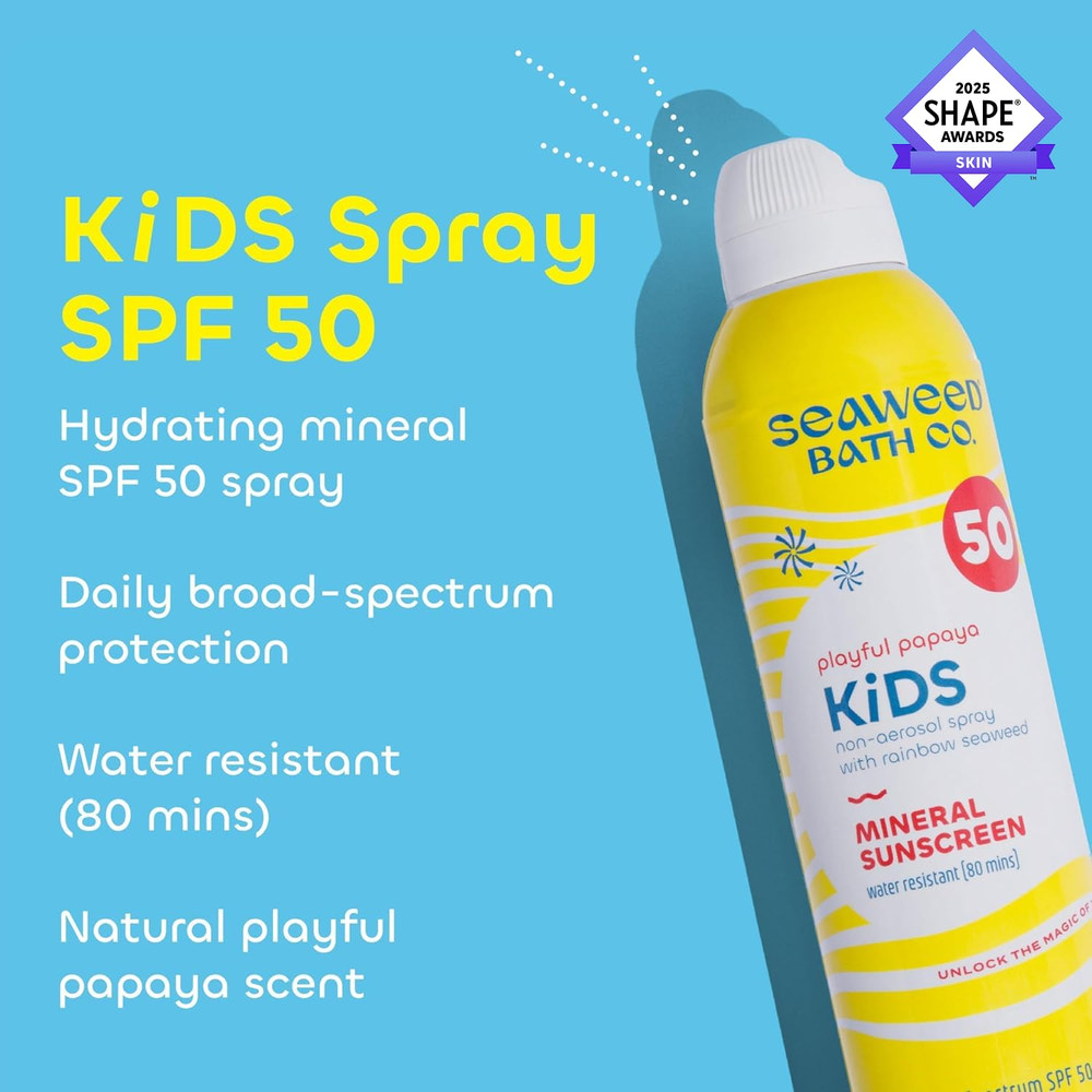 Kids Papaya Sunscreen by The Seaweed Bath Co - Gentle sun protection for babies, 6 fl oz, safe and effective.