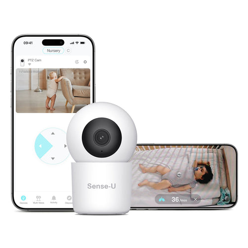 AI 2K PTZ Cam baby monitor for clear, secure monitoring of your little one.