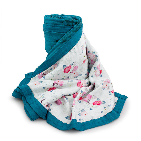 Kanga Care Bamboo Muslin Blanket - Forever: Lily (reversible)