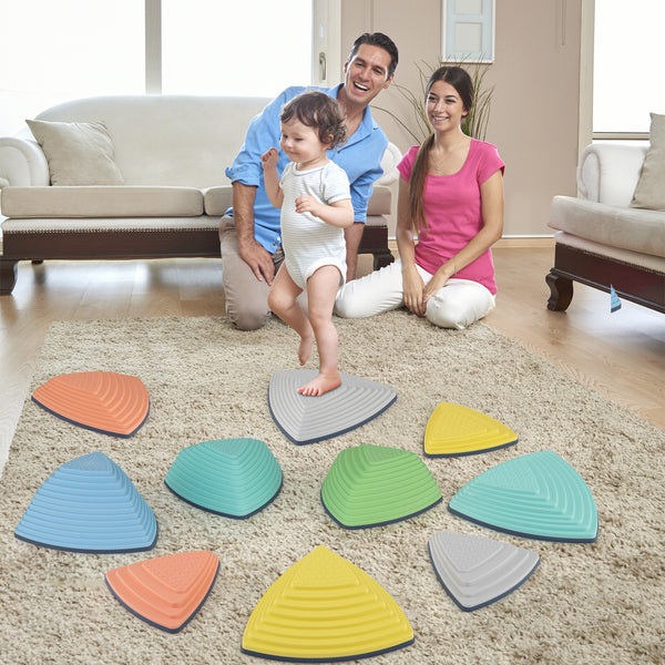 Set of 6 Stepping Stones for Kids Non-Slip Balance Stones with Storage Bag