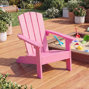 Set of 2 Kid's Adirondack Chair with with High Backrest and Armrests