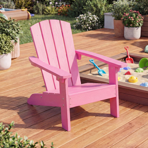 Set of 2 Kid's Adirondack Chair with with High Backrest and Armrests