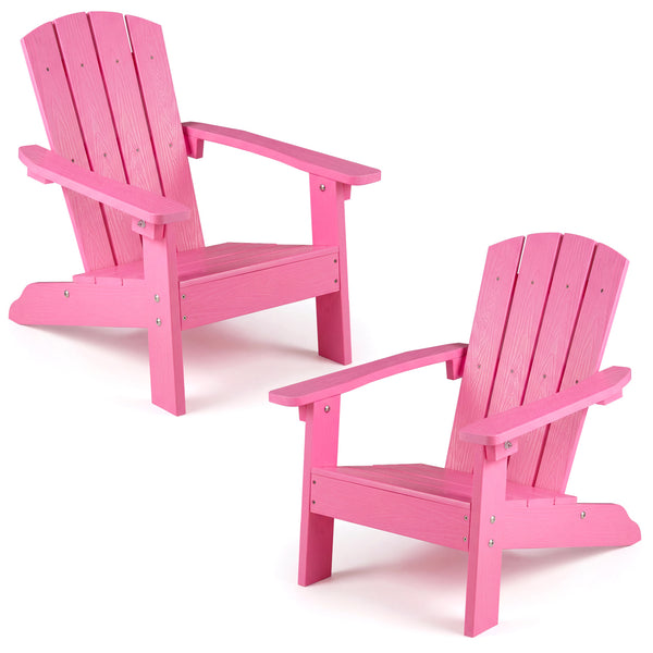 Set of 2 Kid's Adirondack Chair with with High Backrest and Armrests