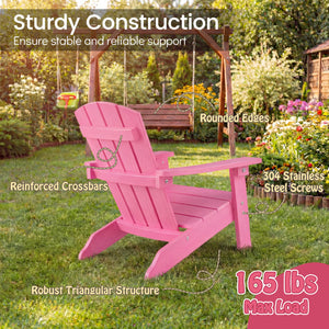Set of 2 Kid's Adirondack Chair with with High Backrest and Armrests