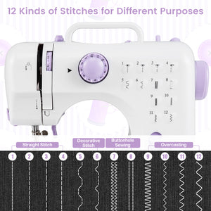 Sewing Machine for Beginners Mini Sewing Machine with 12 Built-in Stitches
