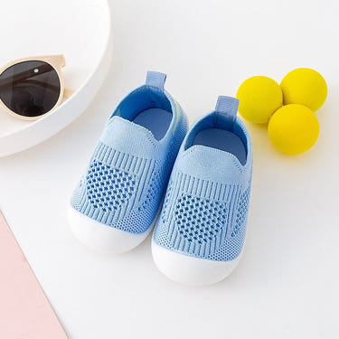 Blue baby first walkers for infants, perfect for early steps and stylish comfort in shoes and booties category.