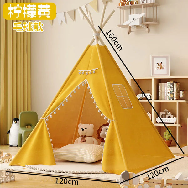 Portable 1.35M kids tent playhouse wigwam for toddlers, perfect for playrooms and ball pits. Angle 5 view.
