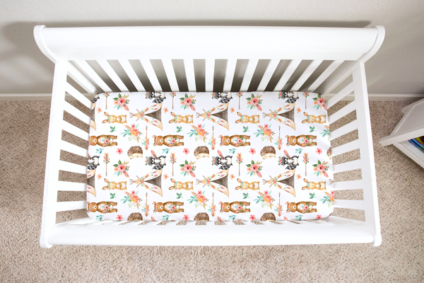 Fitted Crib Sheet - Woodland Tribe