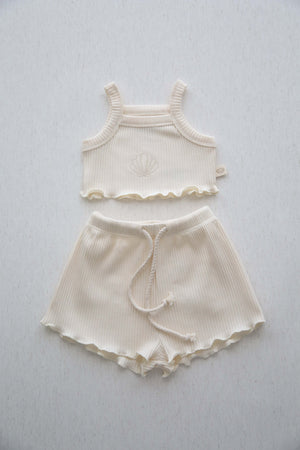 White Crop-Short Set