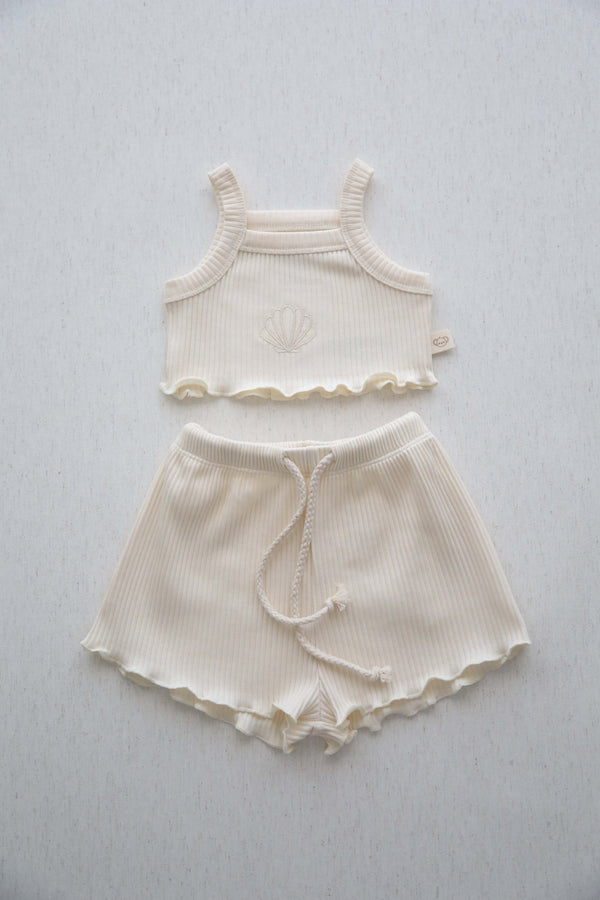 White Crop-Short Set