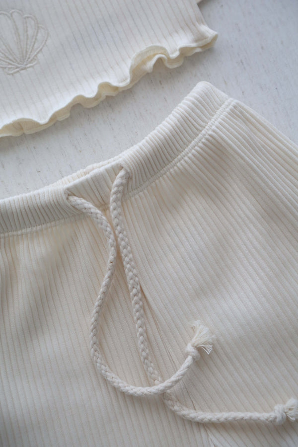 White Crop-Short Set